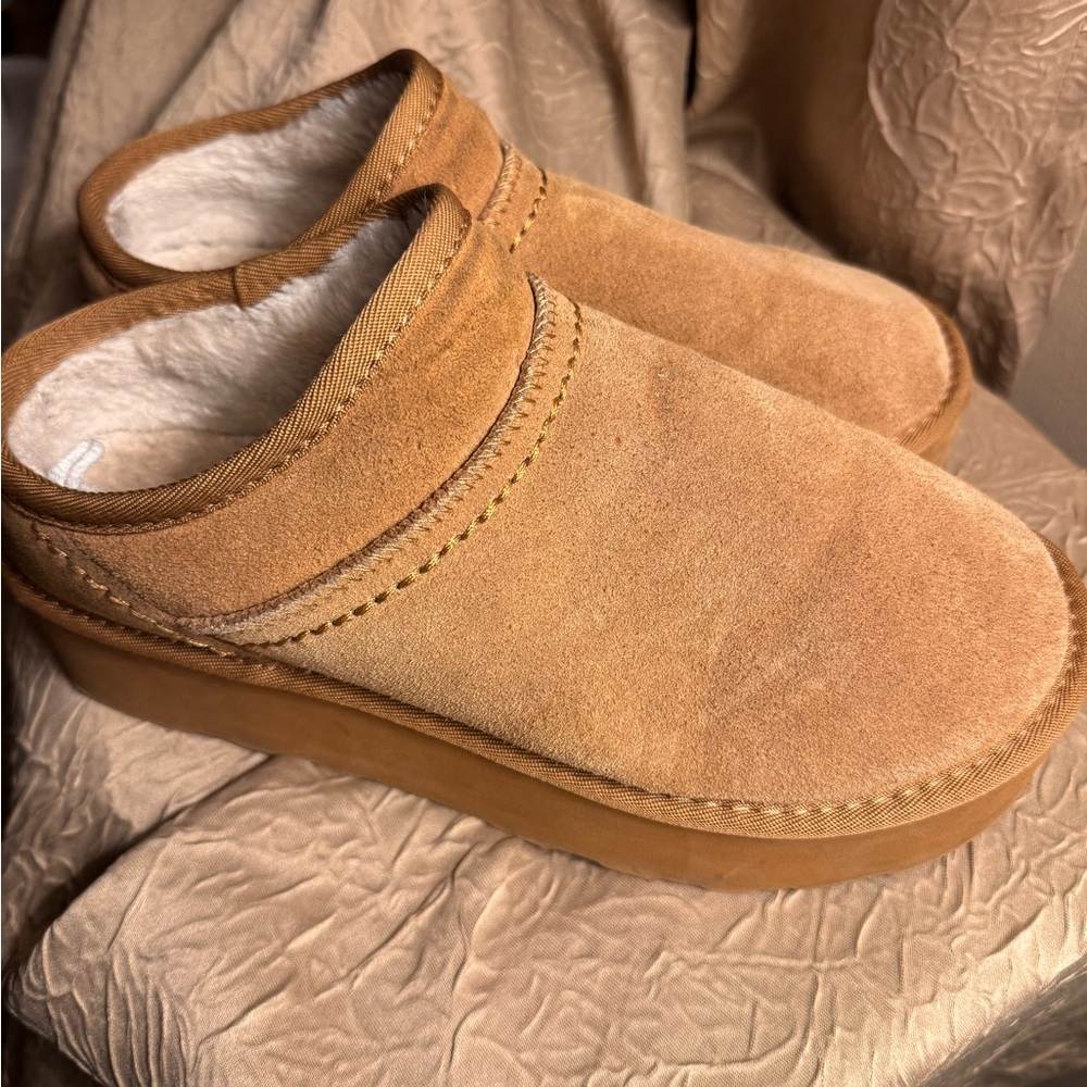 Tan Suede Slip-On Shoes